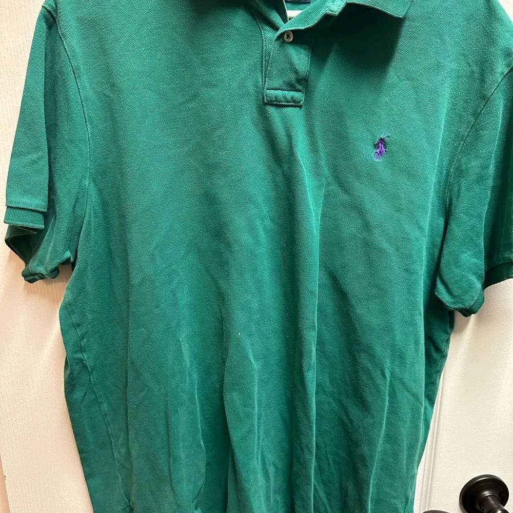Ralph Lauren Men's Green Polo Shirt pre loved, size XXL # 433